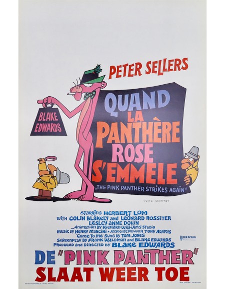 Quand la panthère rose s'emmêle - 35x55 cm - roulée