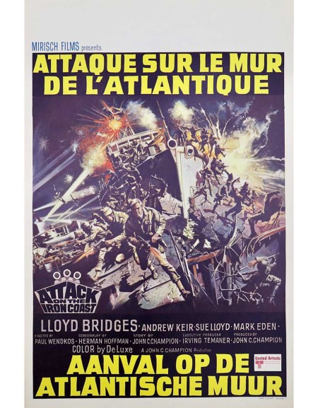 Attaque sur le mur de l'Atlantique - 35x55 cm - roulée