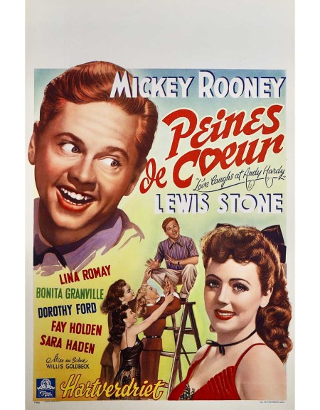 Peines de cœur — affiche originale belge 35x55 cm (1946)...