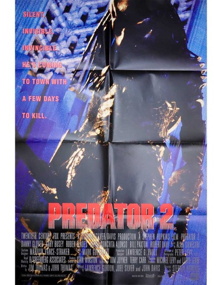 Predator 2 — affiche originale américaine one sheet...