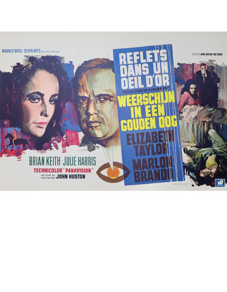 Reflets sur un œil d'or — affiche originale belge 55x35...
