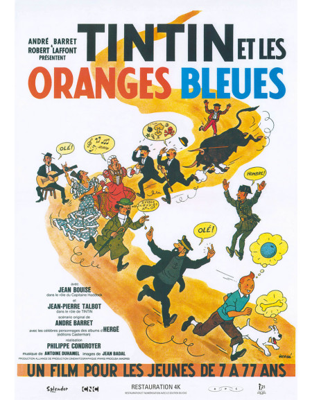 Tintin et les Oranges Bleues — affiche originale...
