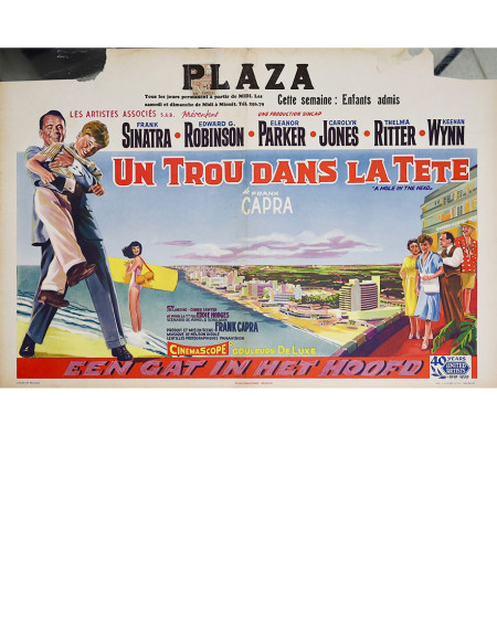 Un trou dans la tête — affiche originale belge 55x35 cm...