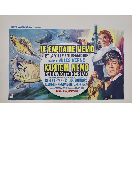 Le capitaine nemo et la ville sous-marine - 55x35 cm -...