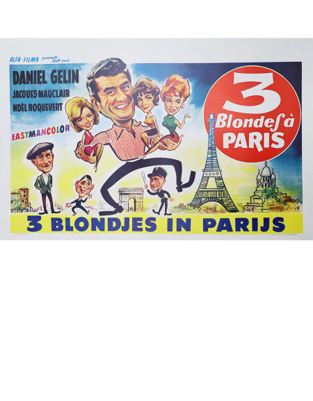 3 blondes à Paris - 55x35 cm - roulée