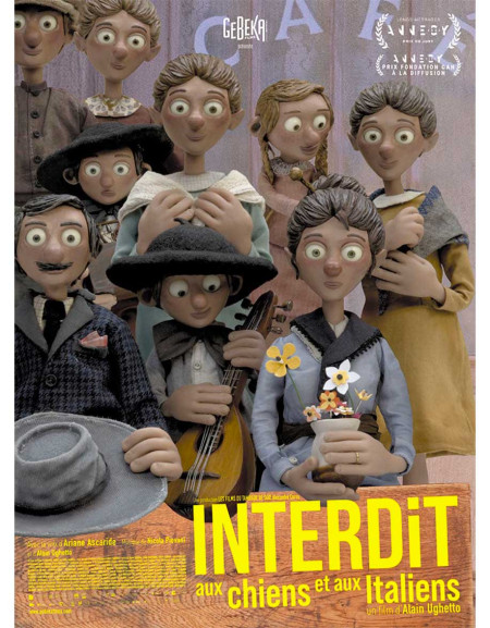 Interdit aux chiens et aux italiens - 40x53 cm - pliée