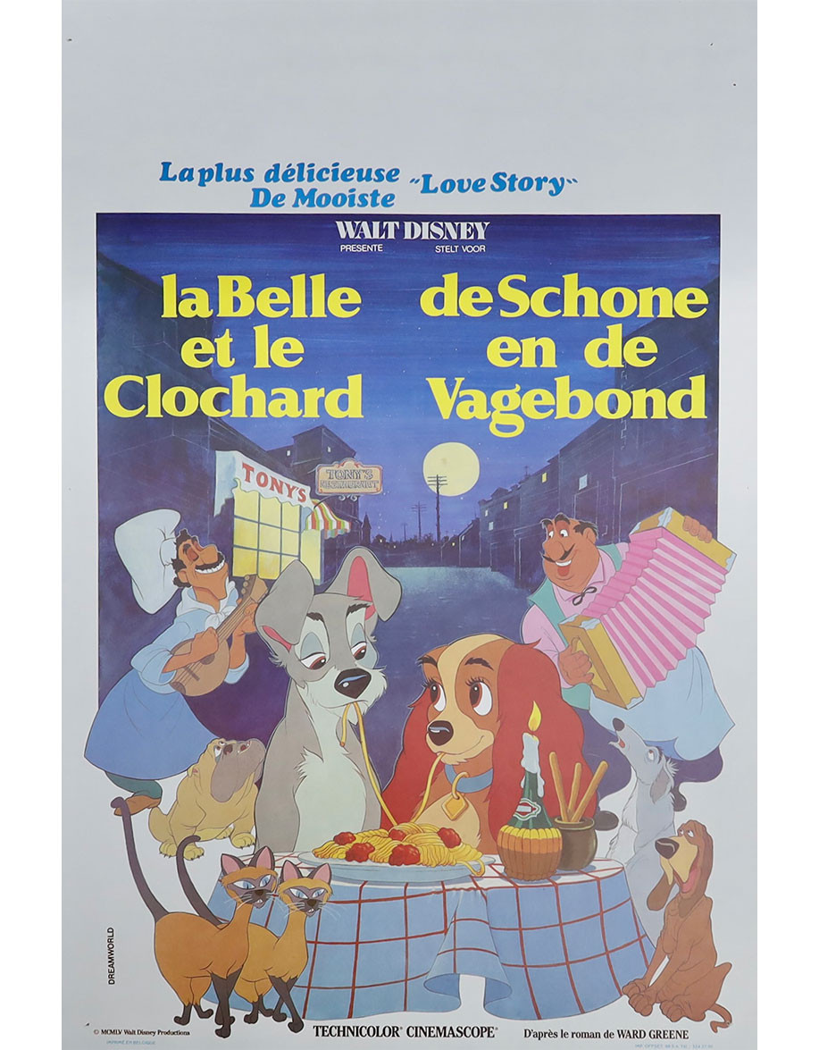 La belle et le clochard - 35x55 cm - pliée