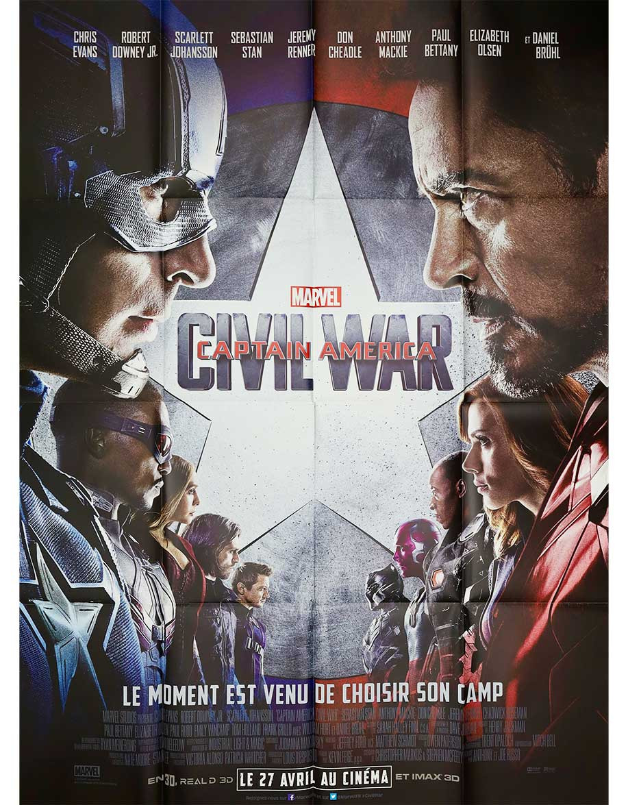 Captain America : civil war - 120x160 cm - pliée