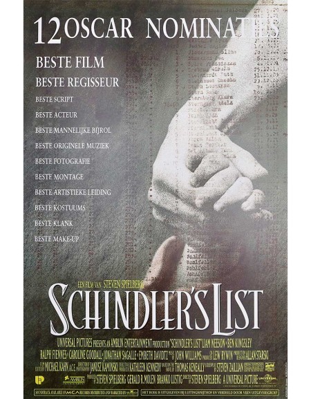 La liste de Schindler - 35x55 cm - roulée