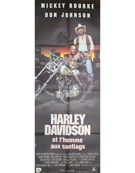 Harley Davidson et l'homme aux santiags  - 60x160 cm - pliée