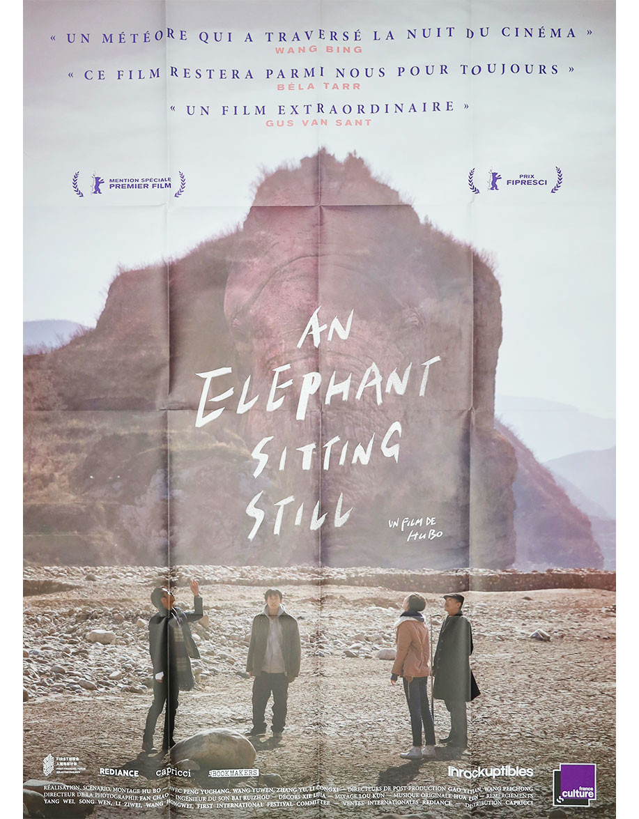 An elephant sitting still - 120x160 cm - pliée