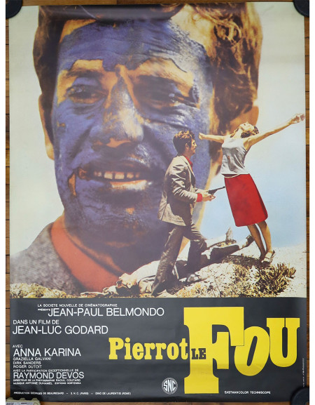 Pierrot le fou — affiche originale française grand format...