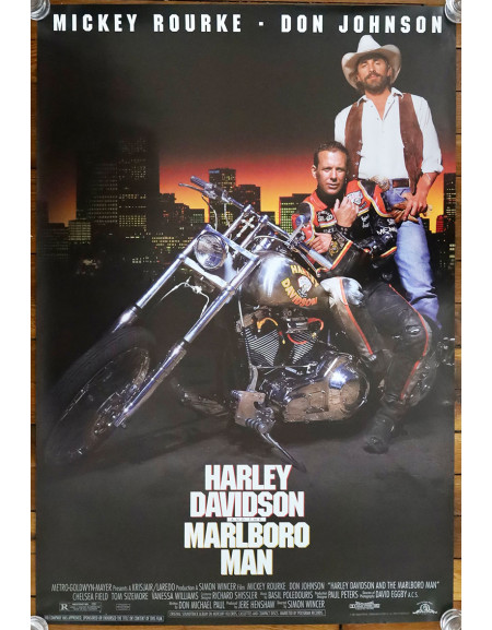 Harley Davidson et l'homme aux santiags  - 69x104 cm -...