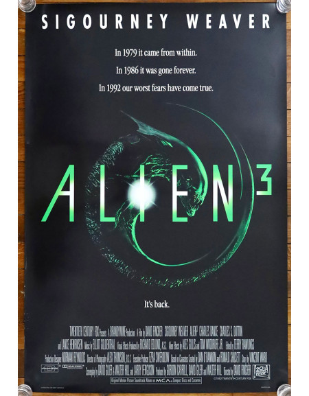 Alien 3 — affiche originale américaine one sheet 69x104...