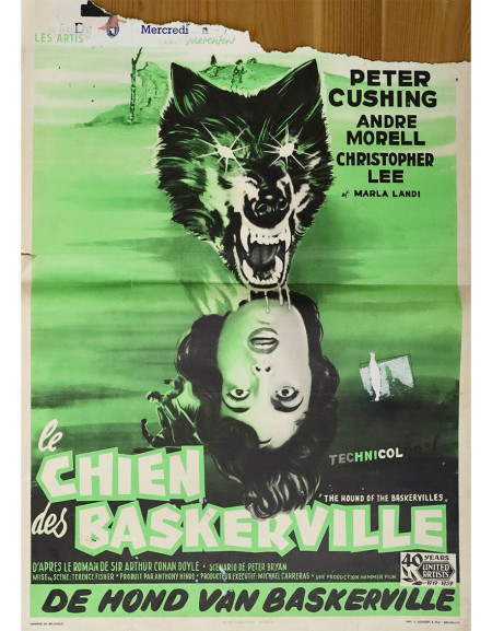 Le Chien des Baskerville — affiche originale belge 35×50...