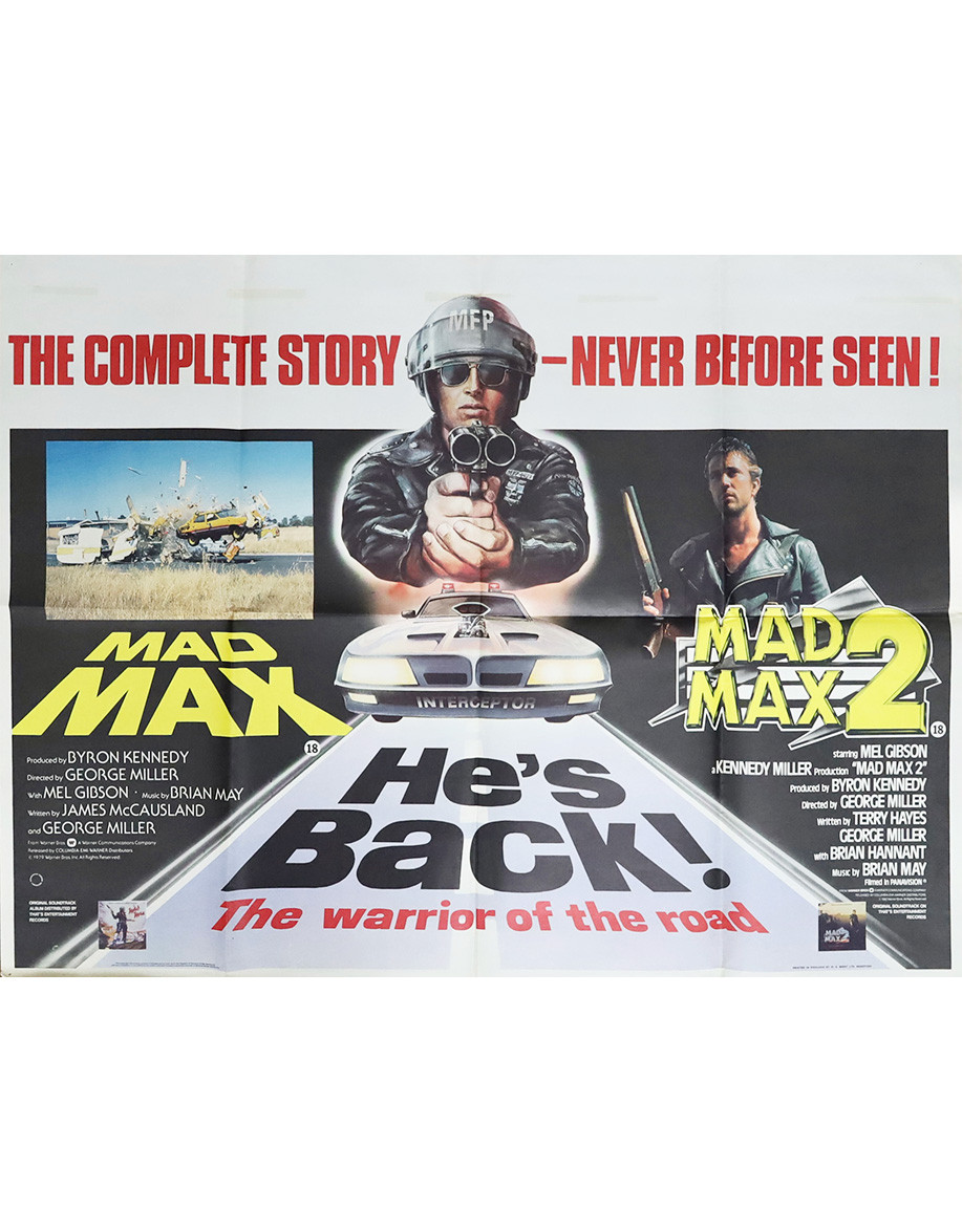 Mad Max 1 & 2 — Affiche originale anglaise UK...