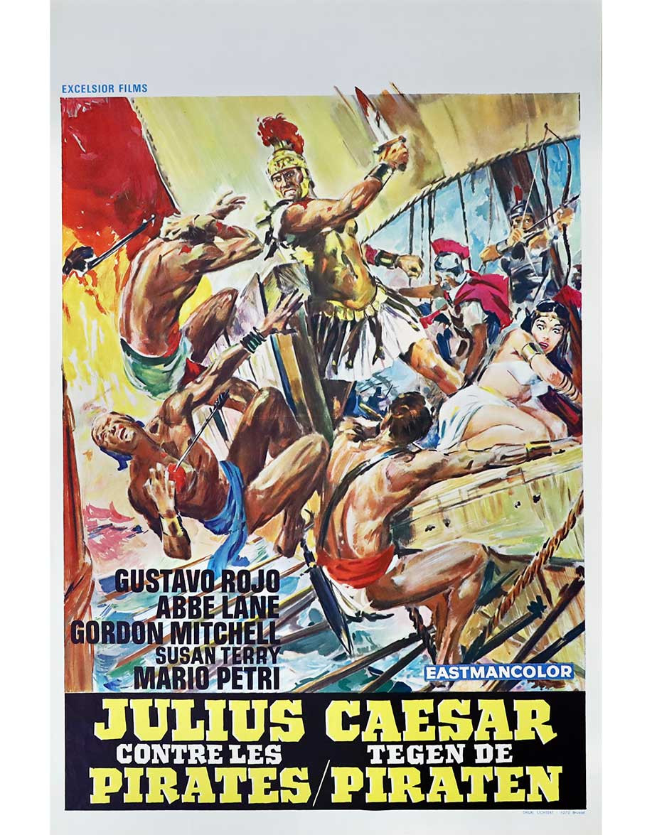 Jules César contre les pirates - 35x55 cm - pliée