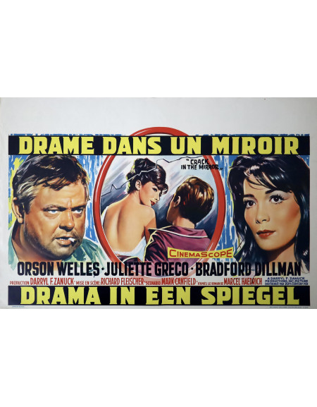 Drame dans un miroir — affiche originale belge 55x35 cm...