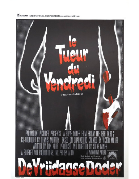 Le Tueur du vendredi — affiche originale belge 35x55 cm...