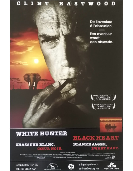 Chasseur blanc, cœur noir — affiche originale belge 40x60...